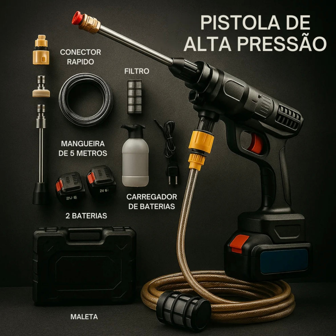 🚿 Hidrolavadora Portátil Inalámbrica – 2 Baterías Incluidas (Oferta Especial 🎁)