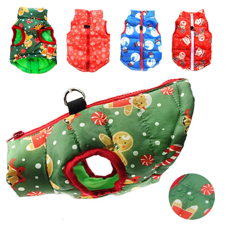 Winter Warm Dog Clothes for Small Dogs Christmas Yorky Dogs Jacket Waterproof Puppy Costume Winter Coat French Bulldog Teddy